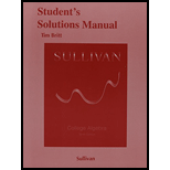 Student's Solutions Manual for College Algebra - 10th Edition - by Sullivan, Michael - ISBN 9780321979582