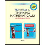 Thinking Mathematically - With MyMathLab with Integrated Review - 6th Edition - by Blitzer - ISBN 9780321986344