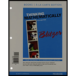 Thinking Mathematically, Books a la carte Edition plus MyLab Math with Pearson eText -- Access Card Package (6th Edition) - 6th Edition - by Robert F. Blitzer - ISBN 9780321999061