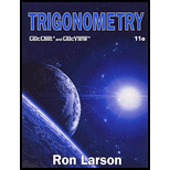 TRIGONOMETRY - 11th Edition - by Larson - ISBN 9780357455210