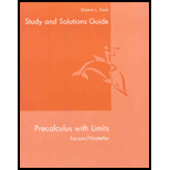 Student Solutions Guide For Larson/hostetler's Precalculus With Limits - 1st Edition - by Ron Larson - ISBN 9780618660926