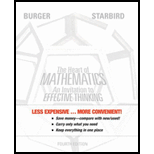 The Heart Of Mathematics: An Invitation To Effective Thinking - 4th Edition - by Burger,  Edward B. ,  1963- - ISBN 9781118235706