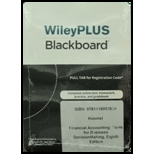Financial Accounting: Tools For Business Decisionmaking, Eighth Edition Wileyplus Blackboard Card - 8th Edition - by Kimmel - ISBN 9781118953839