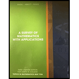 A Survey Of Mathematics With Applications - Third Custom Edition For Santa Fe College - 3rd Edition - by Allen R. Et Alia Angel - ISBN 9781256698166