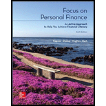 FOCUS ON PERSONAL FIN.(LL)-W/CONNECT - 6th Edition - by Kapoor - ISBN 9781260260830