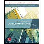 ESSENTIALS OF CORPORATE FINANCE         - 10th Edition - by Ross - ISBN 9781260565560