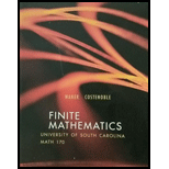 Finite Mathematics: University Of South Carolina Math 170 - 6th Edition - by Waner And Costenoble - ISBN 9781285908991