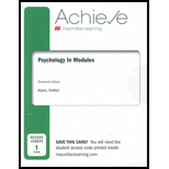 Achieve for Psychology in Modules (1-Term Access) - 13th Edition - by Myers,  David G., DeWall,  C. Nathan - ISBN 9781319472610