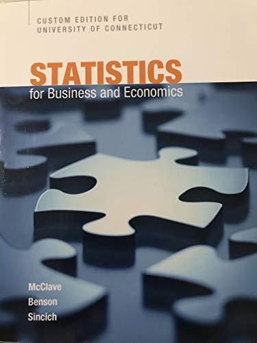 Statistics For Business And Economics, University Of Connecticut