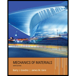 Mechanics of Materials (MindTap Course List) - 9th Edition - by Barry J. Goodno, James M. Gere - ISBN 9781337093347