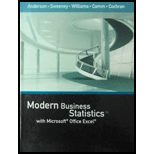 Modern Business Statistics With Microsoft Office Excel - Text Only - 6th Edition - by Anderson - ISBN 9781337115193