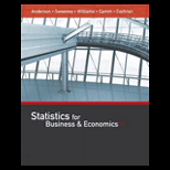 Bundle: Statistics for Business & Economics, Loose-leaf Version, 13th + MindTap Business Statistics with XLSTAT, 2 terms (12 months) Printed Access Card - 13th Edition - by David R. Anderson, Dennis J. Sweeney, Thomas A. Williams, Jeffrey D. Camm, James J. Cochran - ISBN 9781337127264