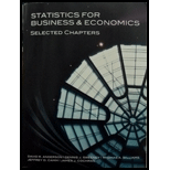 Statistics For Business & Economics Selected Chapters - 16th Edition - by Anderson - ISBN 9781337327862