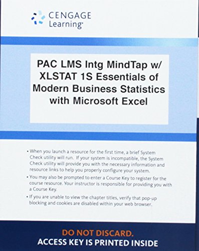 Lms Integrated For Mindtap Business Statistics, 1 Term (6 Months) Printed Access Card For Anderson/sweeney/williams' Essentials Of Modern Business Statistics With Microsoft Office Excel, 7th - 7th Edition - by David R. Anderson, Dennis J. Sweeney, Thomas A. Williams - ISBN 9781337390637