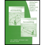 Financial and Managerial Accounting - Workingpapers - 15th Edition - by WARREN - ISBN 9781337912112