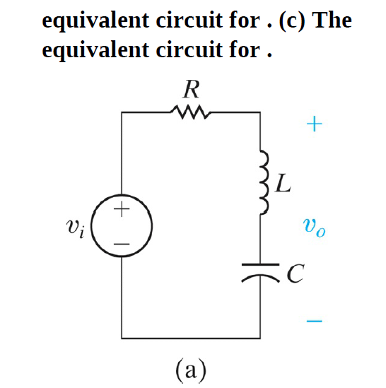 equivalent circuit for . (c) The
equivalent circuit for .
R
Vo
Vi
(a)
+.
