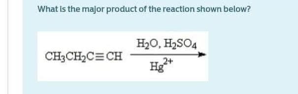 What is the major product of the reaction shown below?
H20, H2SO4
CH3CH2C=CH
2+
Hg*
