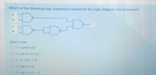Which of the following logic expressions represents the logic diagram shown below?
:D
