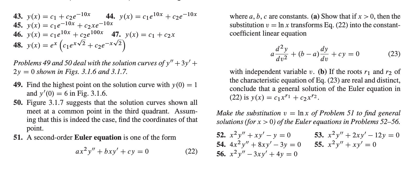 A second-order Euler equation is one of the form

