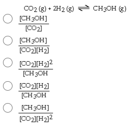 СO2 (8) + 2H2 (3) снзон (3)
O (CH3OH]
[CO2)
CH3OH (g)
O (CH3OH]
[CO2[H2)
O [cO2[H212
[CH3OH
O (CO2][H2]
[CH 3OH
O (CH3OH]
[CO2][H2]2
