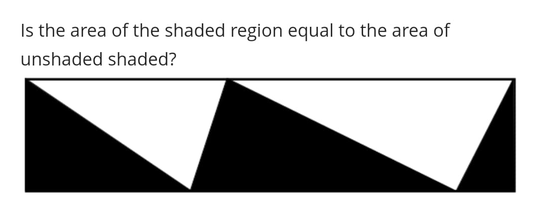 Is the area of the shaded region equal to the area of
unshaded shaded?

