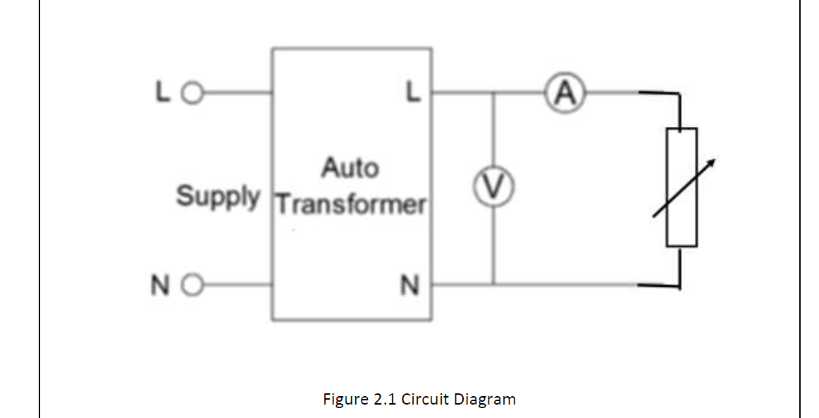 LO
L
A
Auto
Supply Transformer
NO
N
Figure 2.1 Circuit Diagram
