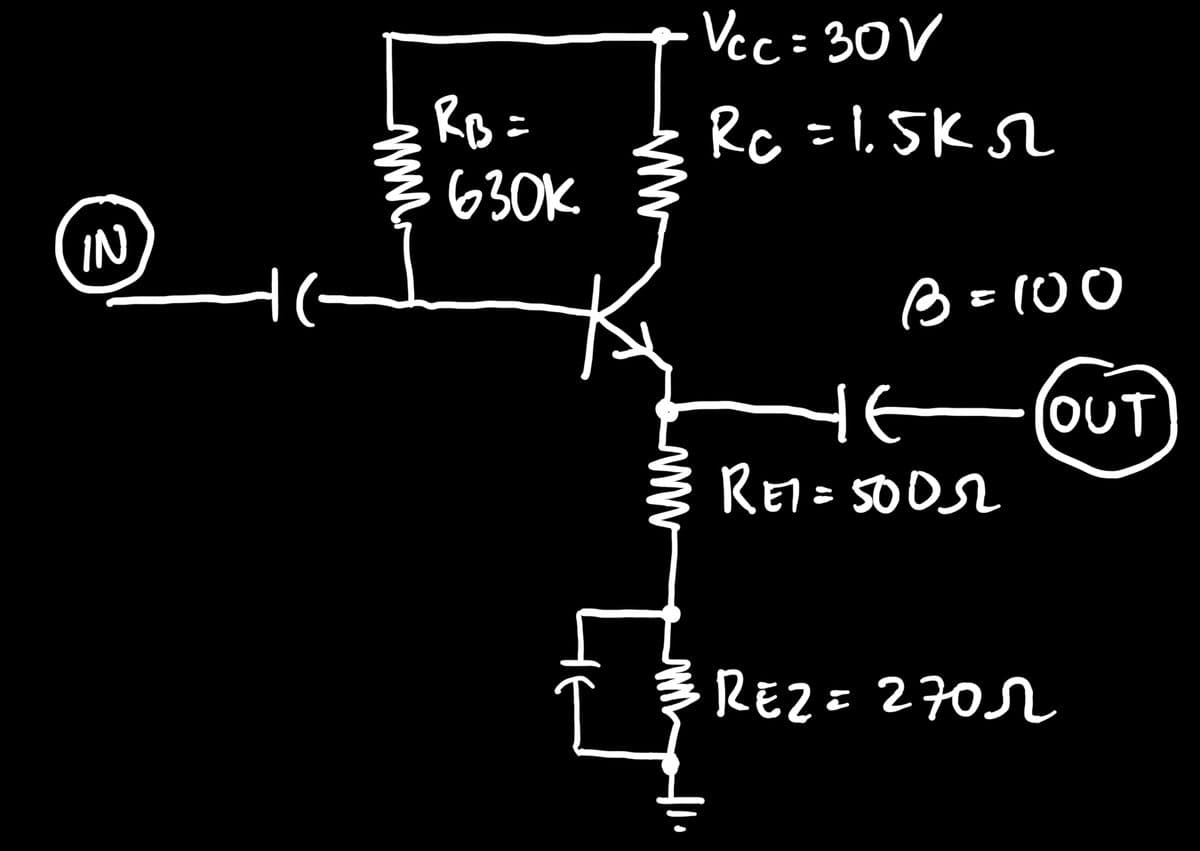 IN
www.
RB =
630K
ww
Vcc=30V
Rc =1.5K5
B=100
TE
RE1=50052
(OUT
RE2 = 2701
л