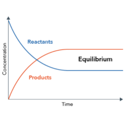 Reactants
Equilibrium
Products
Time
Concentration

