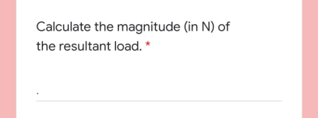 Calculate the magnitude (in N) of
the resultant load. *
