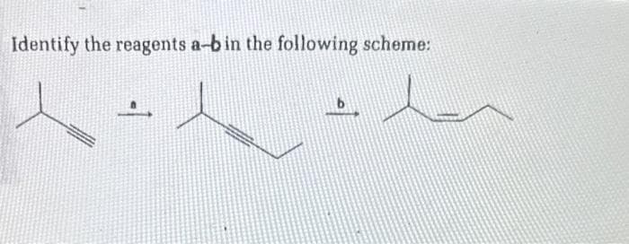 Identify the reagents a-b in the following scheme: