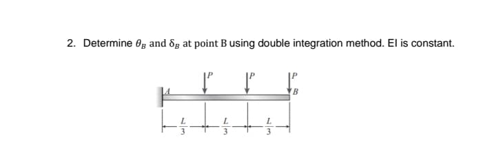 2. Determine 6g and 8g at point Busing double integration method. El is constant.

