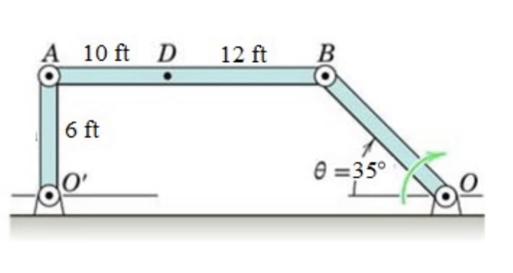 A 10 ft
10 ft D
6 ft
12 ft
B
8=35°