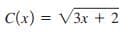 C(x) = V3x + 2
