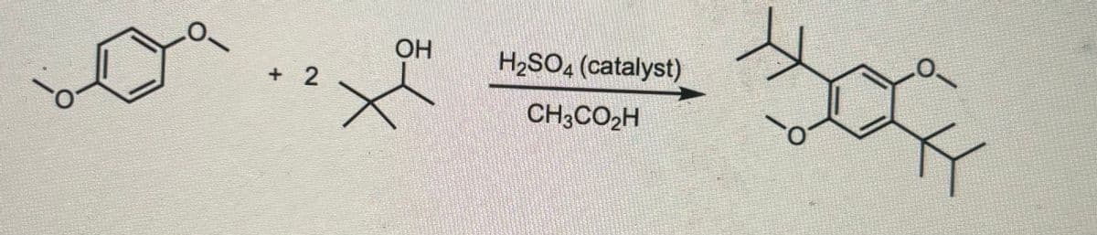 OH
H2SO4 (catalyst)
+ 2
CH3CO₂H