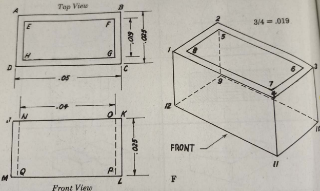 Top View
3/4 = .019
G
.05
12
FRONT
PI
7.
Front View
610
