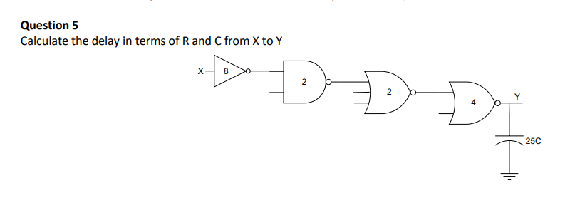Question 5
Calculate the delay in terms of R and C from X to Y
8
DD
DDF
25C