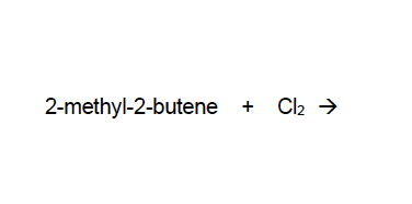 2-methyl-2-butene + Cl2 >
