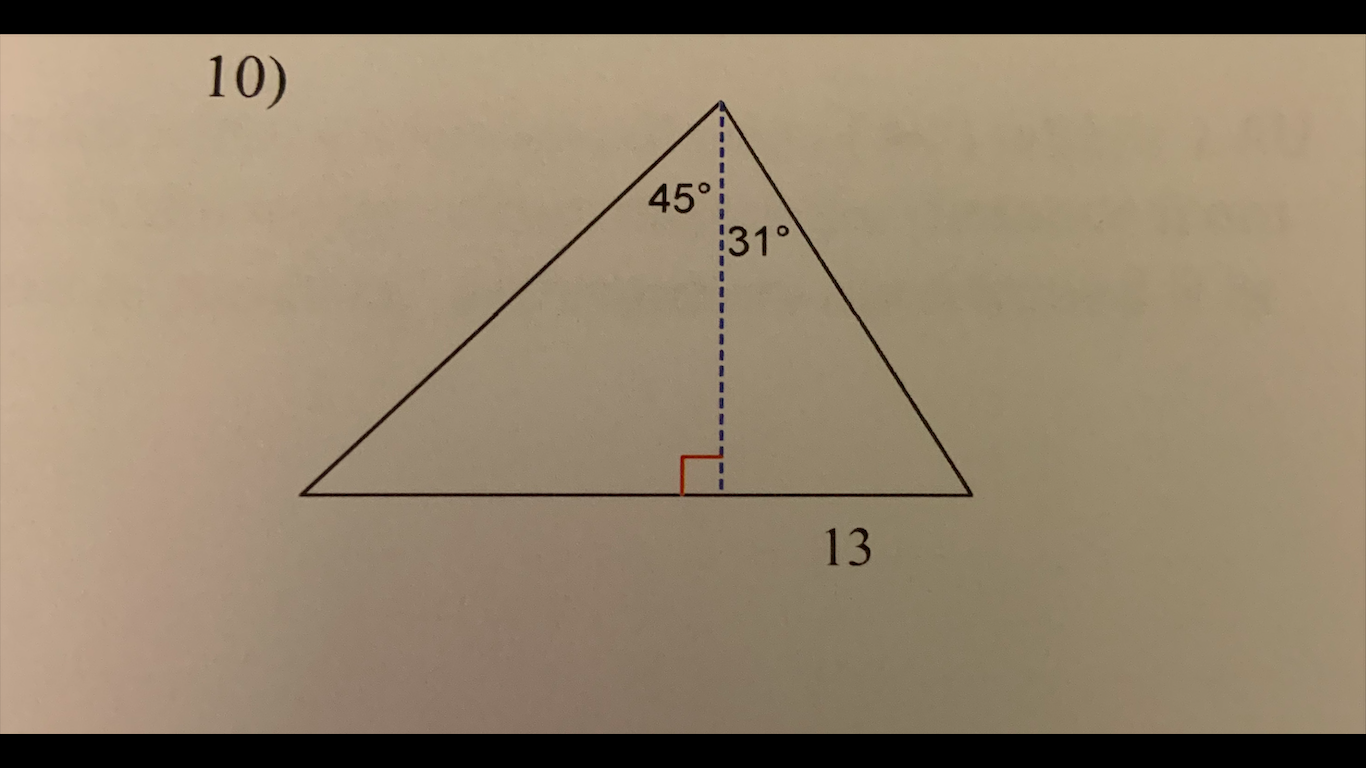 10)
45°
31°
13
