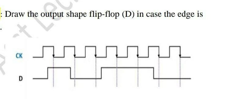 : Draw the output shape flip-flop (D) in case the edge is
n
CK
닥
D