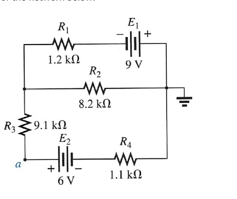 R₁
ΜΕ
1.2 ΚΩ
R3 59.1 ΚΩ
Ε,
α
6V
R₂
Μ
8.2 ΚΩ
E₁
|
9V
R₁
1.1 ΚΩ
+