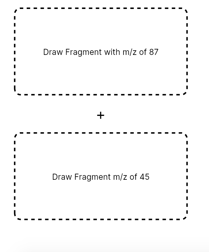 Draw Fragment with m/z of 87
+
Draw Fragment m/z of 45
