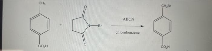 CH₂
CO₂H
N- Br
ABCN
chlorobenzene
CH₂Br
CO₂H