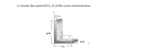 2. Locate the centroid (x, y) of the cross-sectional area.
sin
2 in
0.6
