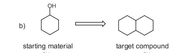 b)
Он
starting material
target compound