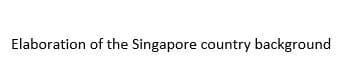 Elaboration of the Singapore country background