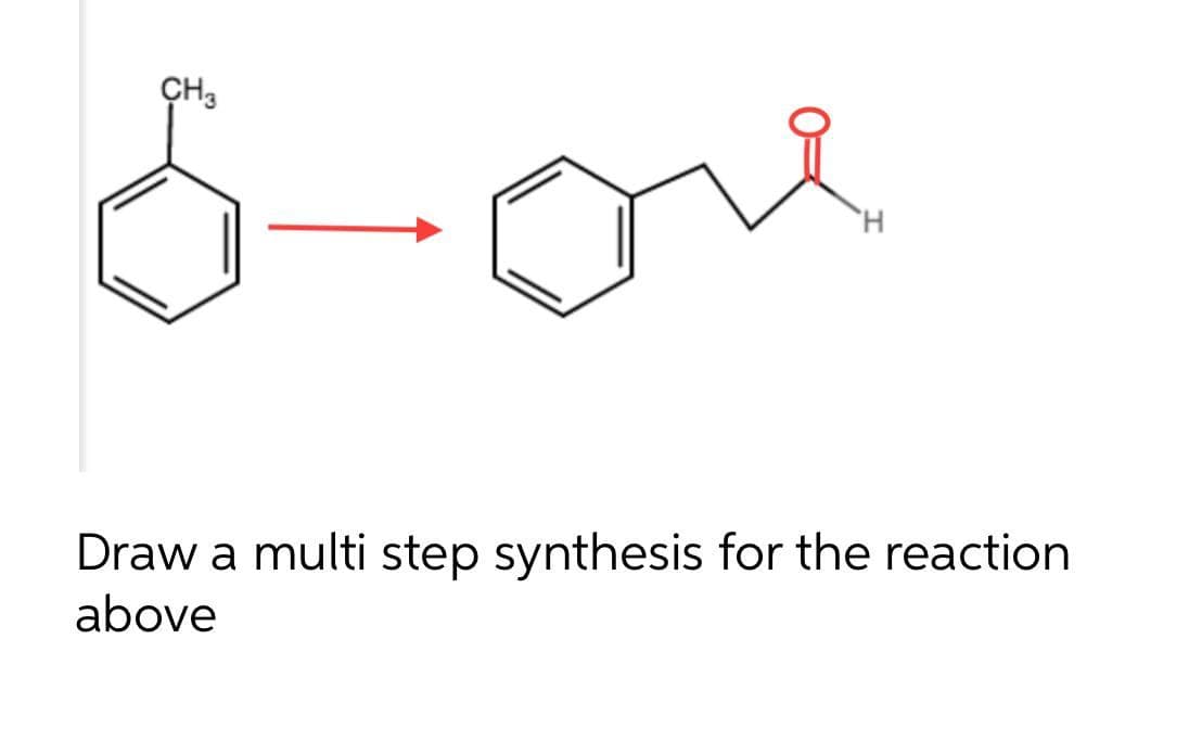 CH3
Draw a multi step synthesis for the reaction
above
