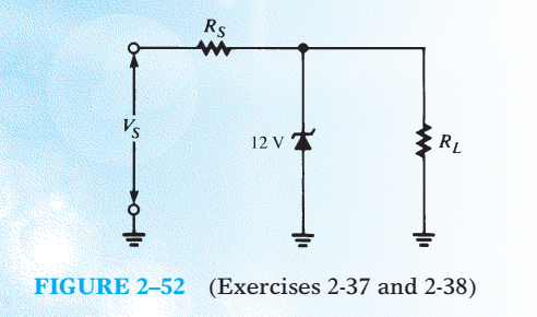 Rs
Vs
RL
12 V
FIGURE 2–52 (Exercises 2-37 and 2-38)
