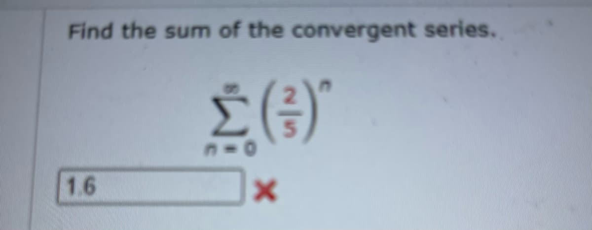 Find the sum of the convergent series.
16

