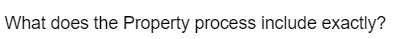 What does the Property process include exactly?