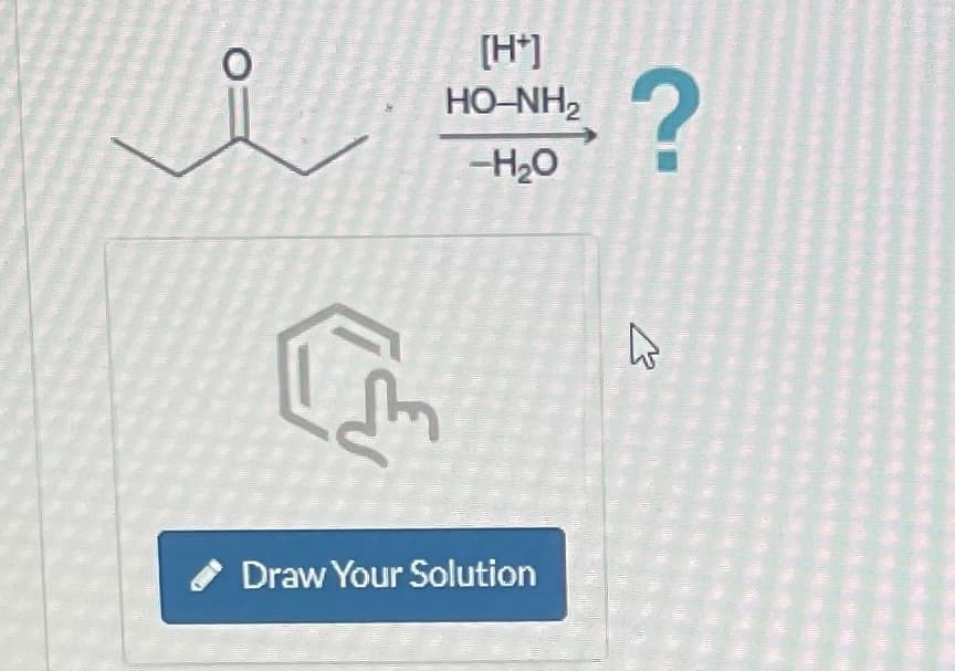O
y
[H+]
HO-NH2
-H2O
Draw Your Solution
?
k